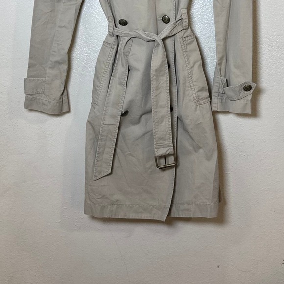 NWT QMack Trench Coat Women Med Khaki Belted Double Breasted Spring Rain Outdoor - Picture 4 of 11